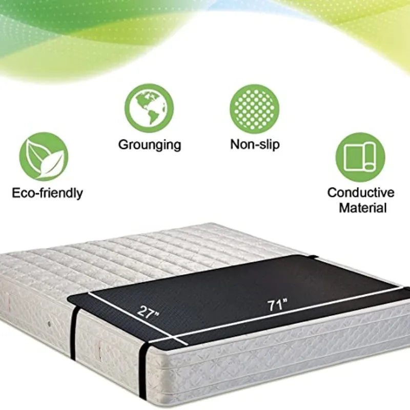 Grounding Leather Mattress Pad | Conductive Earthing Sleep Mat, 15ft Cord