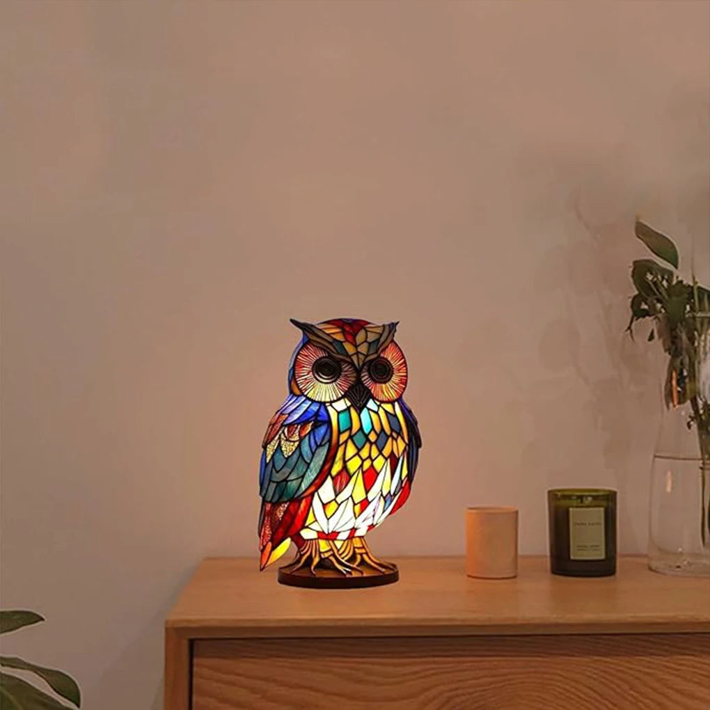 Animal Table Lamp Series,Stained Glass Cat,Dragon,Wolf,Horse,Owl,Dolphin,Turtle,Elephant,Mermaid Table Lamp Night Light
