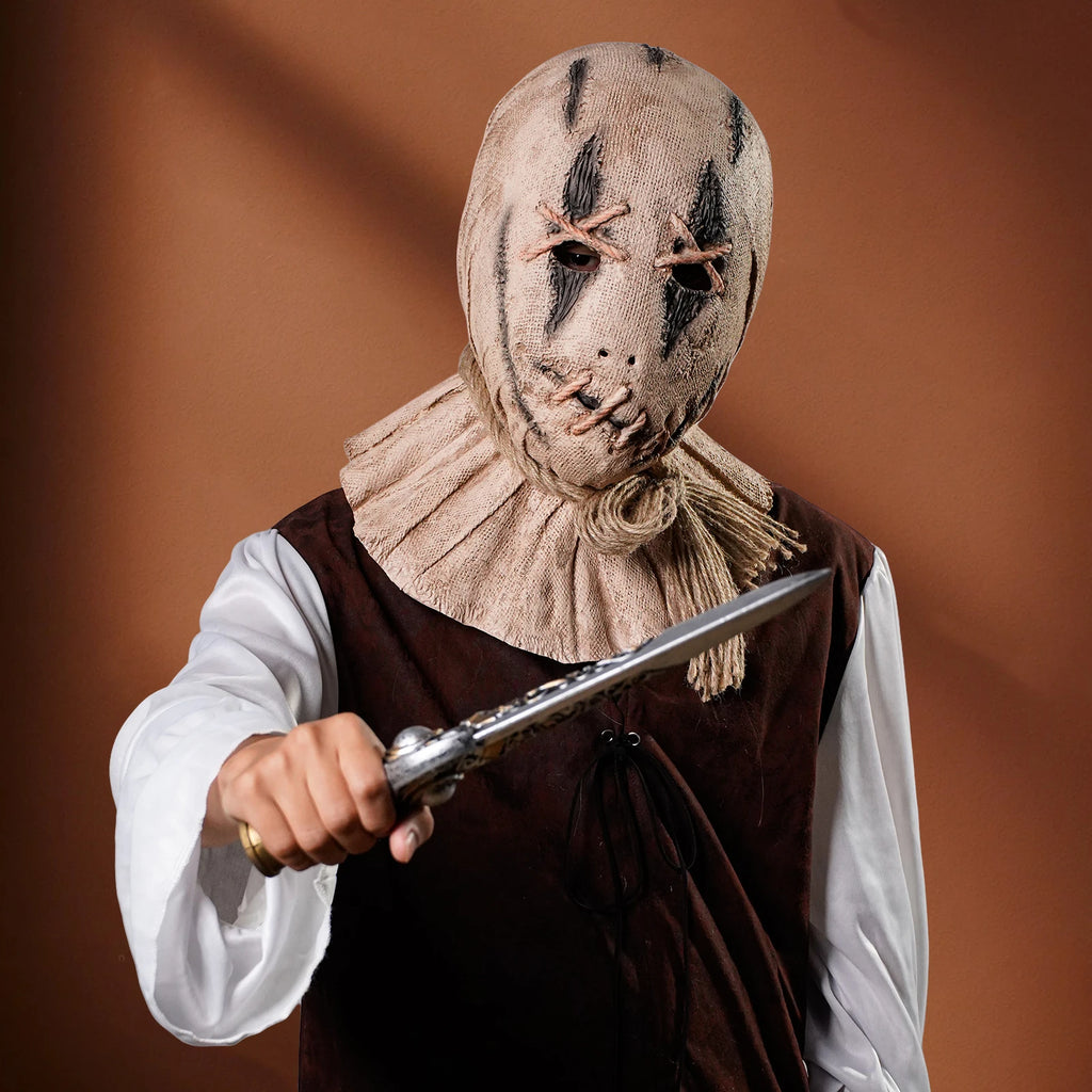 Scary Scarecrow Headgear Faux Latex Mask Halloween Costume Party Accessories Scary Masks