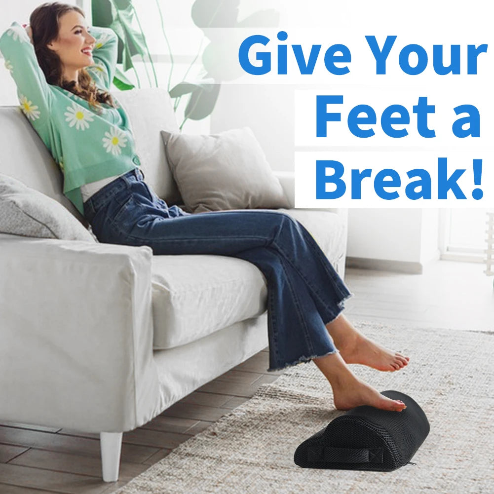 Under Desk Footrest | Memory Foam Foot Stool & Leg Elevation Pillow for Office