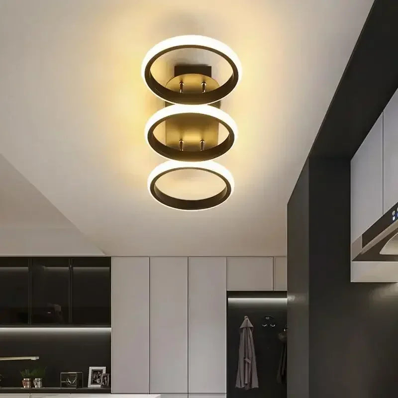 Modern Multi-Ring LED Ceiling Light | Dimmable Flush Mount for Hallway, Bedroom & Living Room