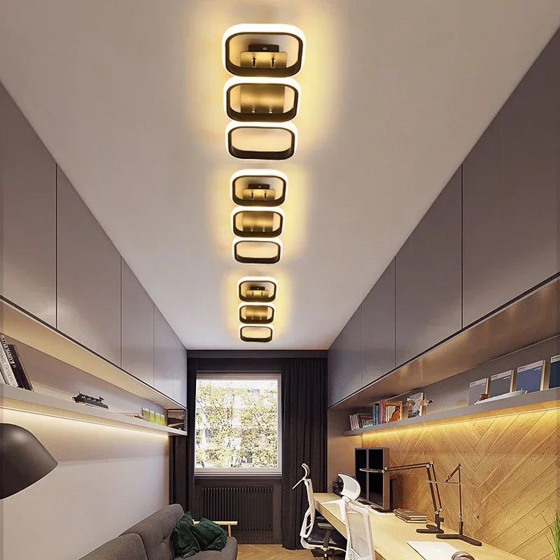 Modern Multi-Ring LED Ceiling Light | Dimmable Flush Mount for Hallway, Bedroom & Living Room