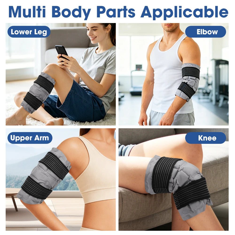 Reusable Big Hot & Cold Ice Pack Wrap | Self-Absorbing Gel for Knee, Leg, Arm & Joint Relief