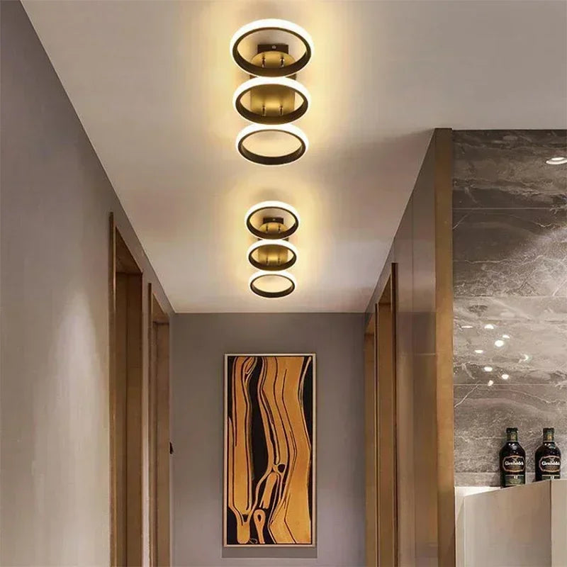 Modern Multi-Ring LED Ceiling Light | Dimmable Flush Mount for Hallway, Bedroom & Living Room