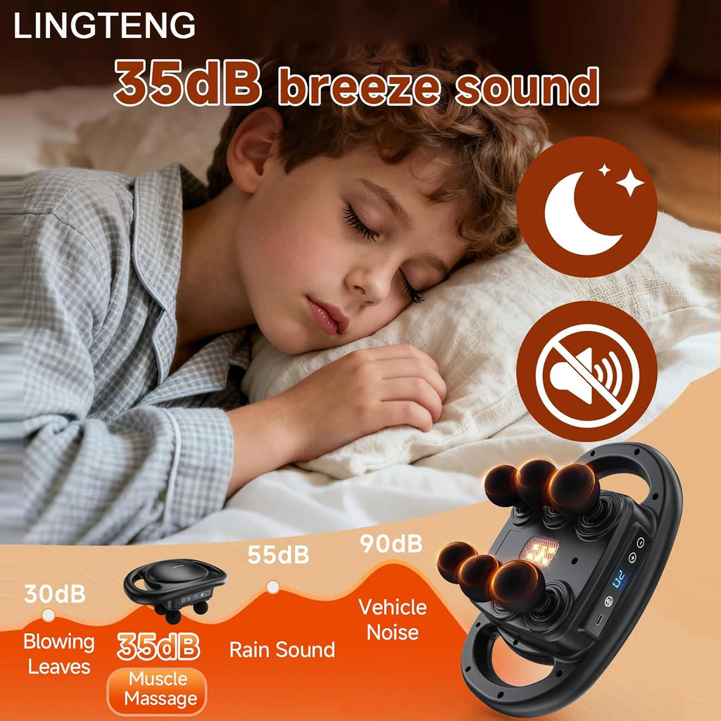 6-Head Percussion Massage Gun | Deep Tissue Muscle Massager, 9 Speeds & 4 Modes