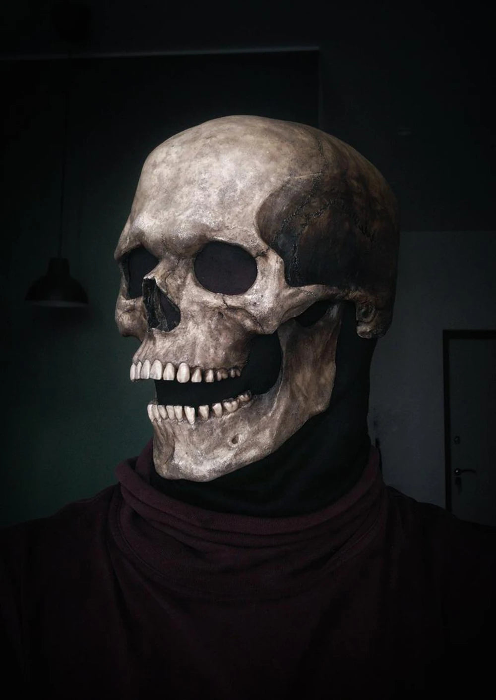 Halloween Mask Latex Mask Skull Mask Horror Decoration Full Head Skull Mask Helmet Movable Jaw Masque Gifts Party Costume Mask