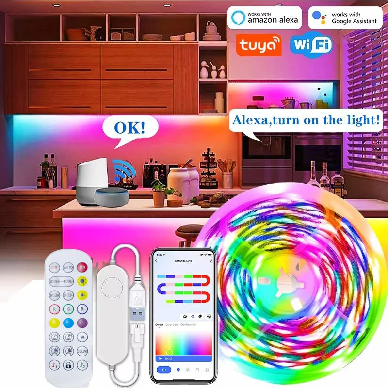 RGBIC Smart LED Strip Lights | Segment Color Control, WiFi App & Alexa/Google