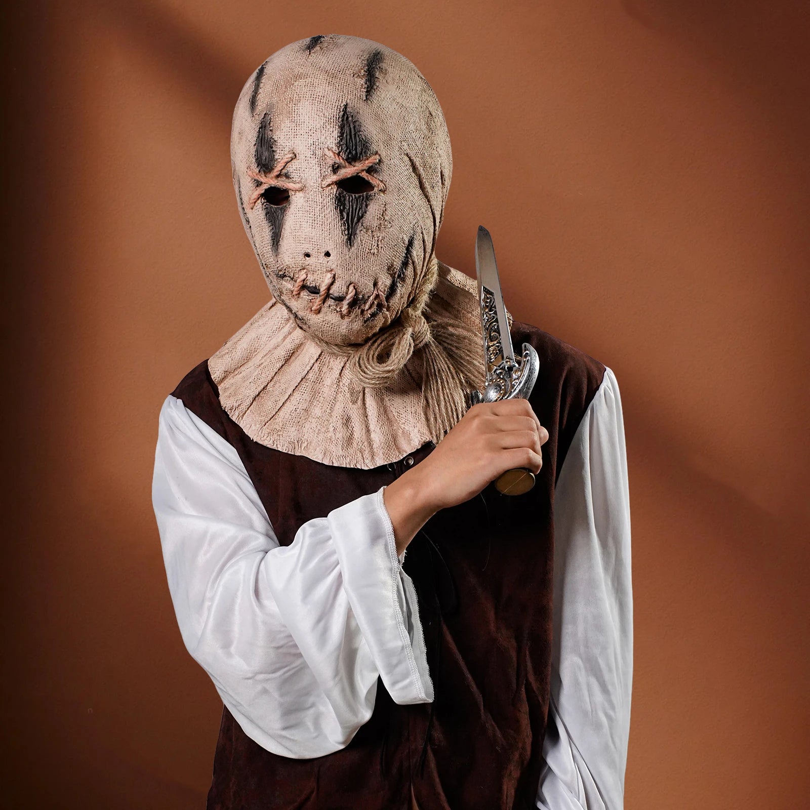 Scary Scarecrow Headgear Faux Latex Mask Halloween Costume Party Accessories Scary Masks