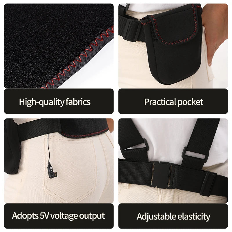 Electric Back Heating Brace | 3-Gear Hot Compress for Back Pain & Sleep