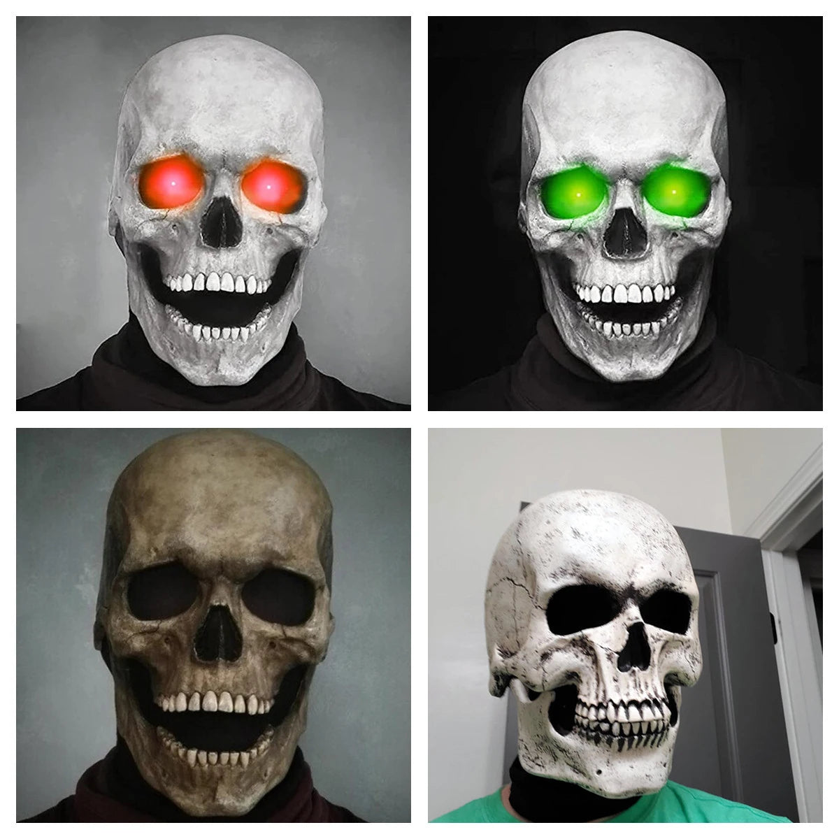 Halloween Mask Latex Mask Skull Mask Horror Decoration Full Head Skull Mask Helmet Movable Jaw Masque Gifts Party Costume Mask