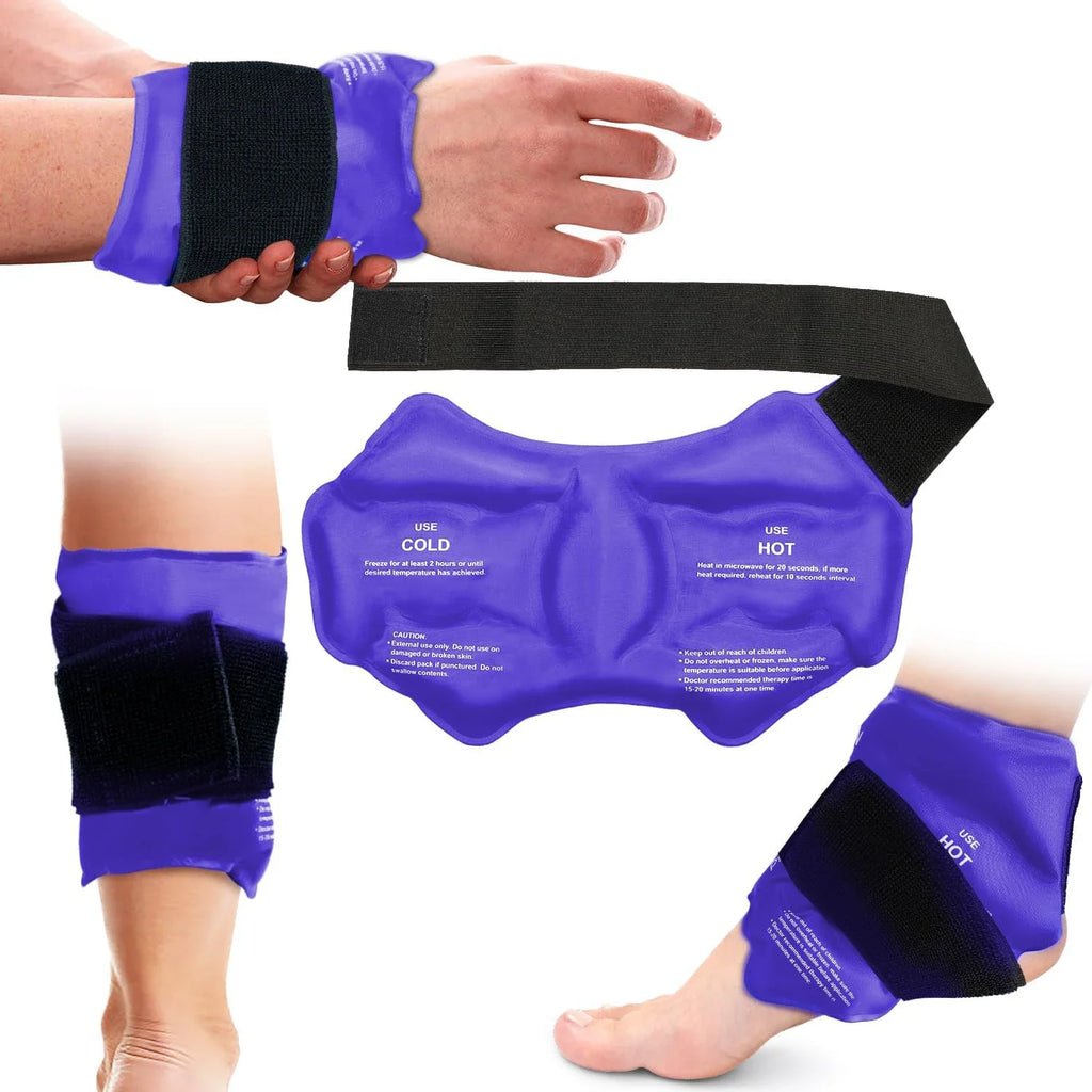 Ankle Brace Hot & Cold Ice Pack Wrap | Reusable Gel Compress for Sports Injuries