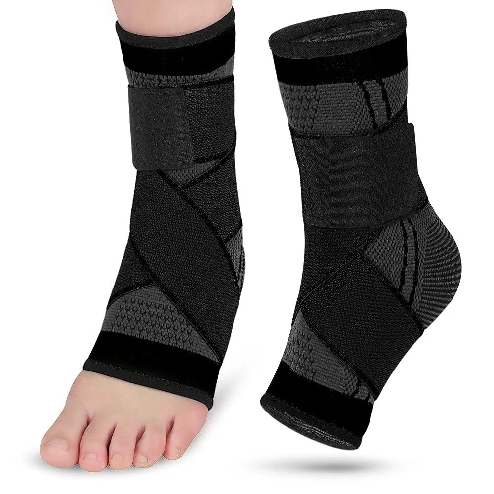 Ankle Brace Compression Sleeve | Adjustable Arch Support Wrap for Foot & Ankle