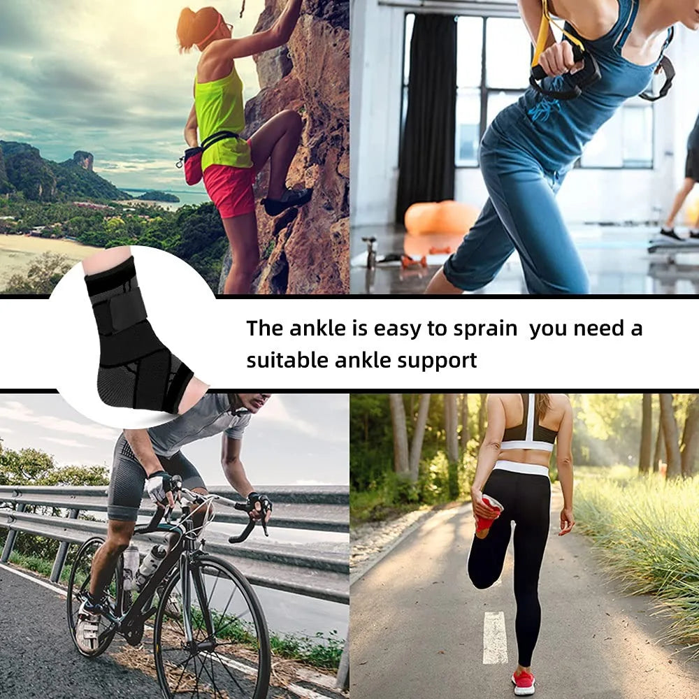 Ankle Brace Compression Sleeve | Adjustable Arch Support Wrap for Foot & Ankle