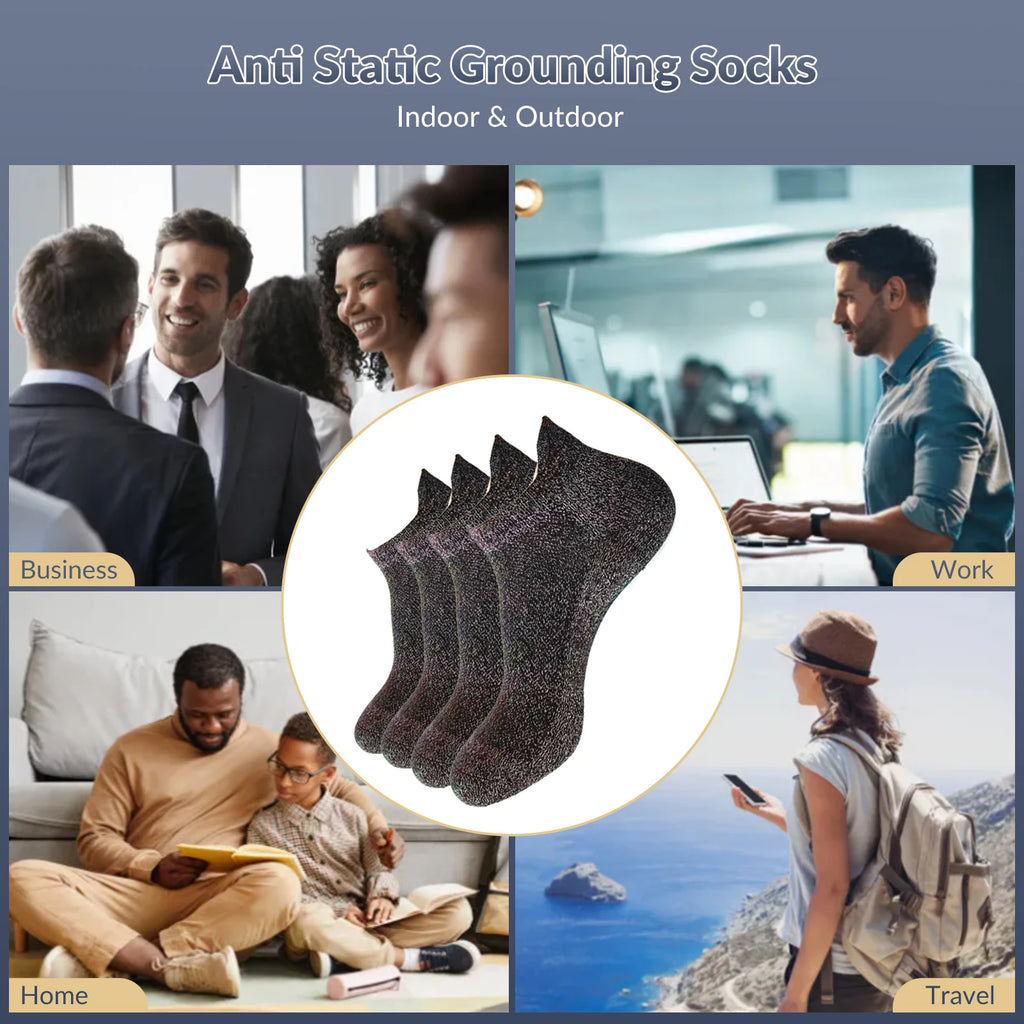 Grounding Socks | Silver-Infused Conductive Earthing Socks, 2 Pairs