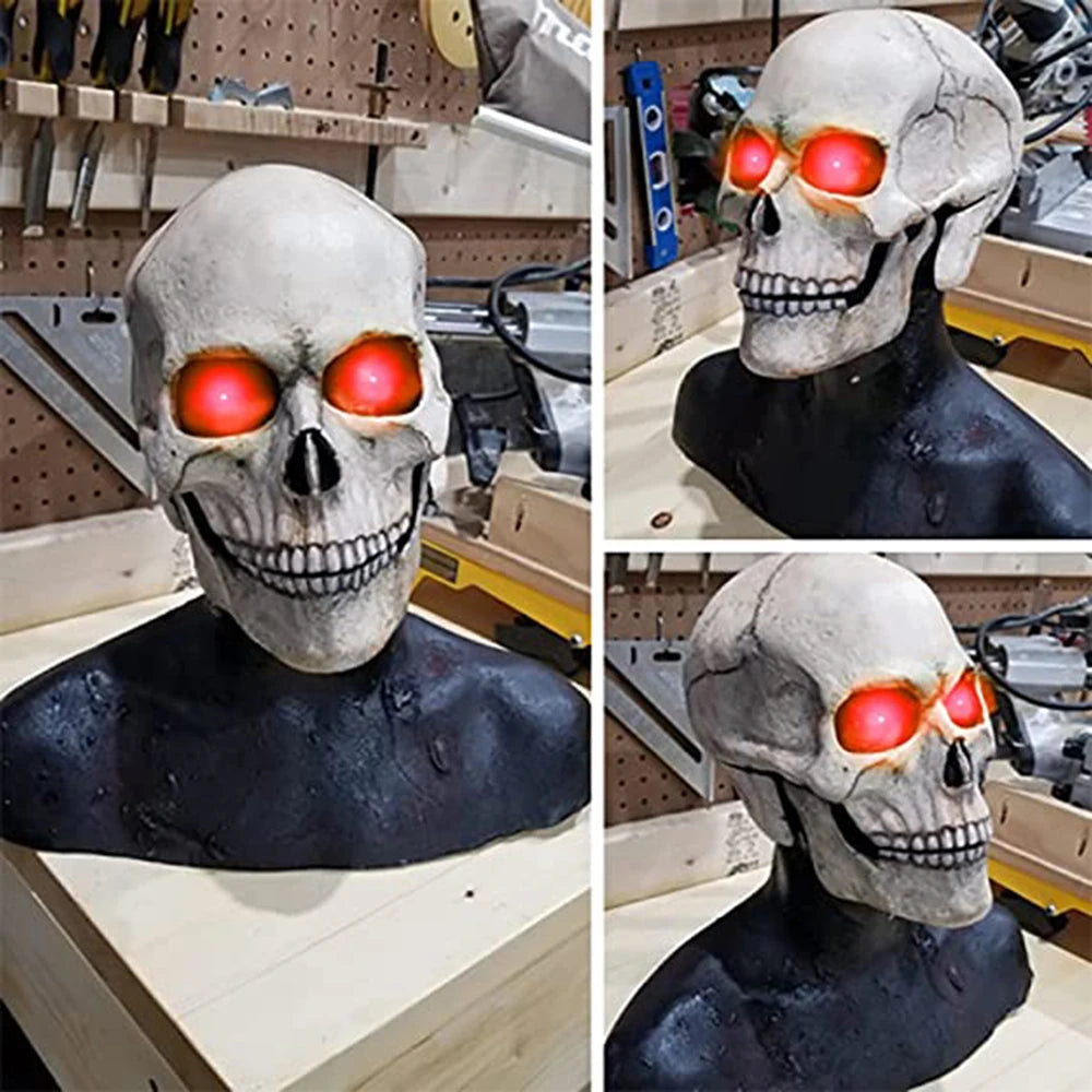 Halloween Mask Latex Mask Skull Mask Horror Decoration Full Head Skull Mask Helmet Movable Jaw Masque Gifts Party Costume Mask
