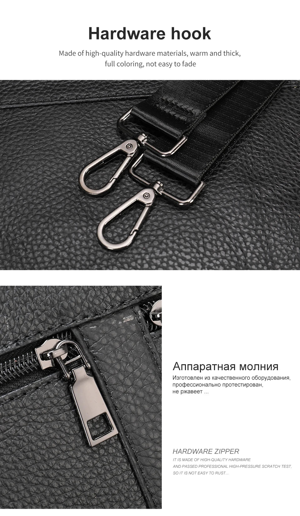Genuine Leather Shoulder Bag for Men Black Cowhide Leather Handbag for Men Business Office Messenger Bag Male Crossbody Bag