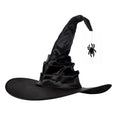 Women Halloween Witch Hat Large Foldable Witch Wizard Hat Spider Bat Pendant For Party Cosplay Costume Headgear Devil Cap Props