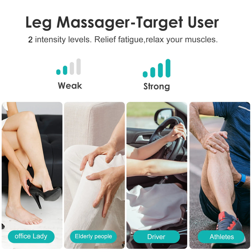 Leg Air Compression Massager | Foot, Calf & Thigh Massage with Heat, 3 Intensities