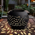 Solar LED Garden Lantern - Elegant Metal lantern solar Powered Lamp Waterproof Shadow Projection for Outdoor Garden Patio Light