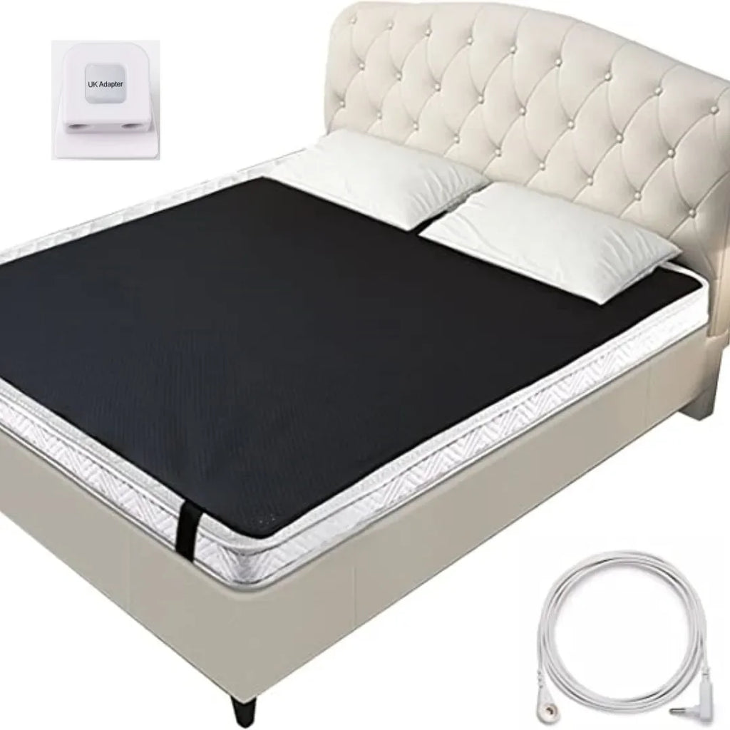 Grounding Leather Mattress Pad | Conductive Earthing Sleep Mat, 15ft Cord