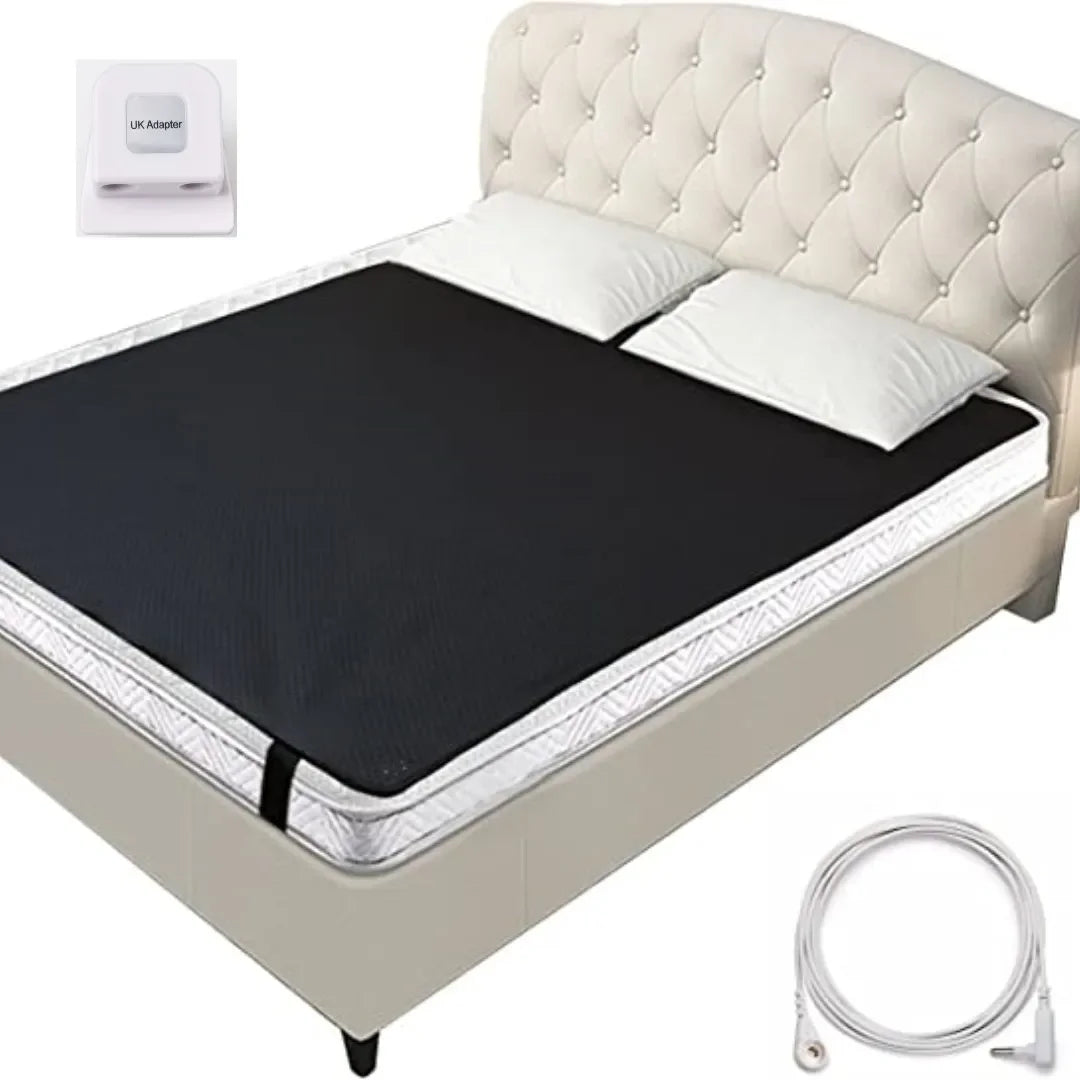 Grounding Leather Mattress Pad | Conductive Earthing Sleep Mat, 15ft Cord