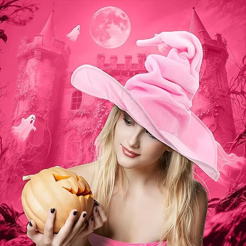 2026 Halloween Wizard Hat for Adult, Black Twisted Witch Hat, Halloween Party Props Costume Cosplay Accessory