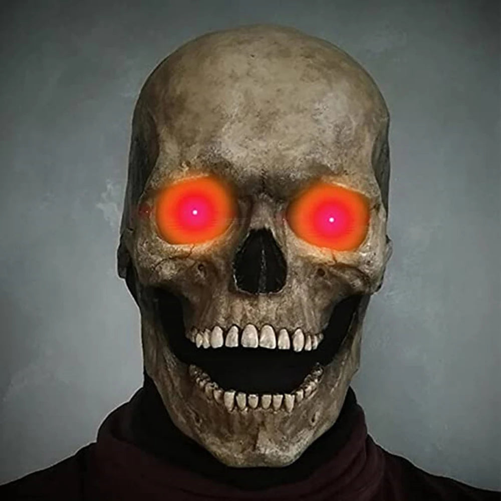 Halloween Mask Latex Mask Skull Mask Horror Decoration Full Head Skull Mask Helmet Movable Jaw Masque Gifts Party Costume Mask