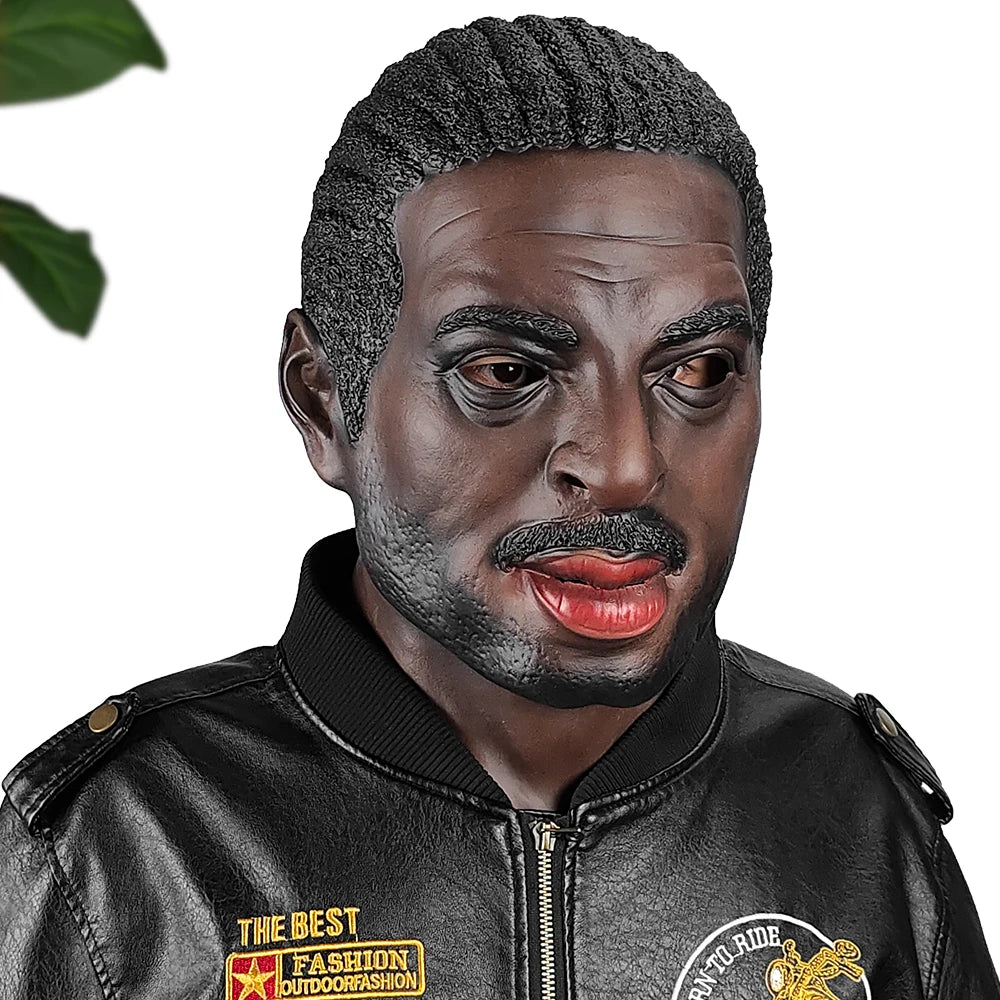 Popular Black Mask, Natural Latex Material, Funny Trick, Natural Latex Material, Detailed Craftsmanship, Movie Texture