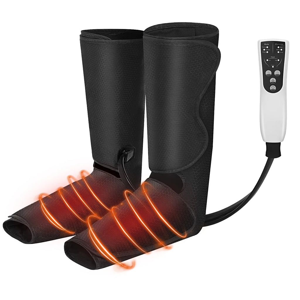 Leg Air Compression Massager | Foot, Calf & Thigh Massage with Heat, 3 Intensities