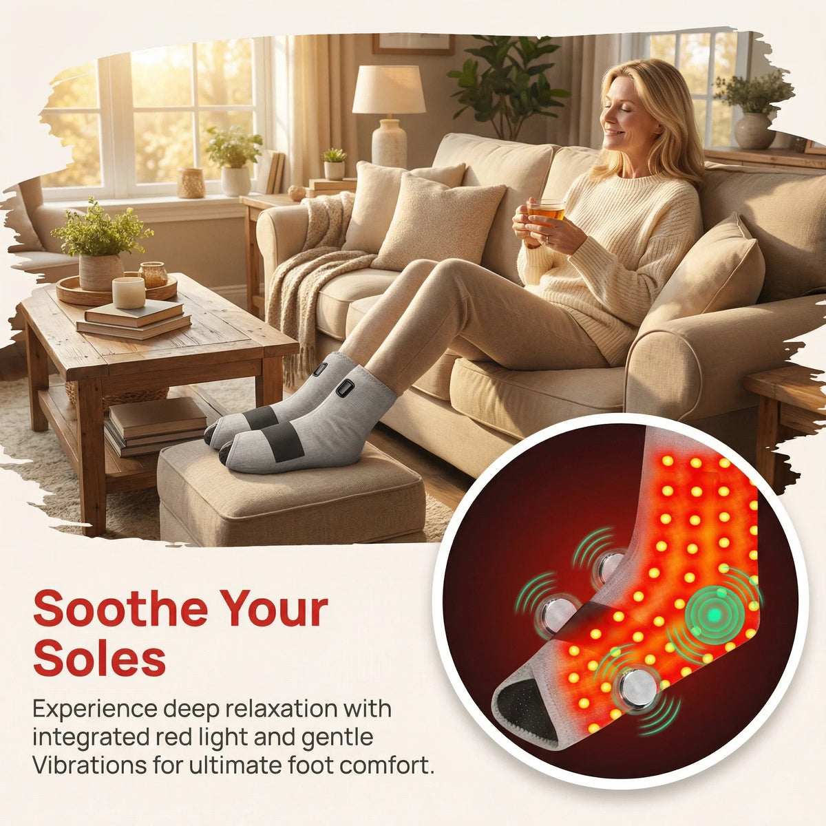 660&850nm LED Red Light  Ankle Brace 3 Gear Vibration Ankle Wrist Guard Left Right Foot Support Relief Pain  Sports Recovery