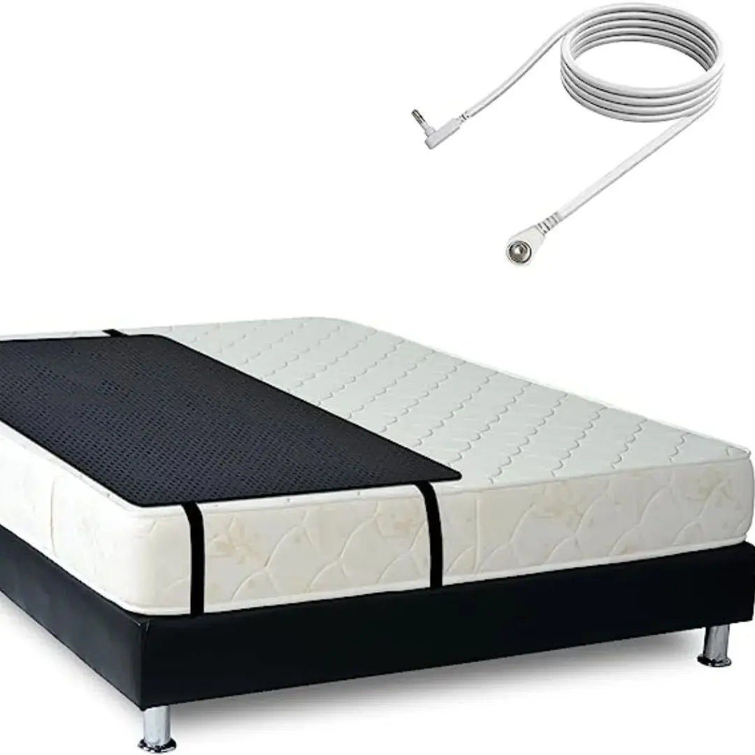 Grounding Leather Mattress Pad | Conductive Earthing Sleep Mat, 15ft Cord