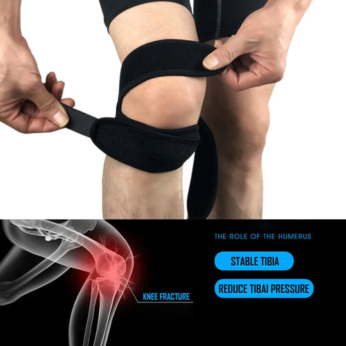 Open-knee design of the strap allowing full range of motion