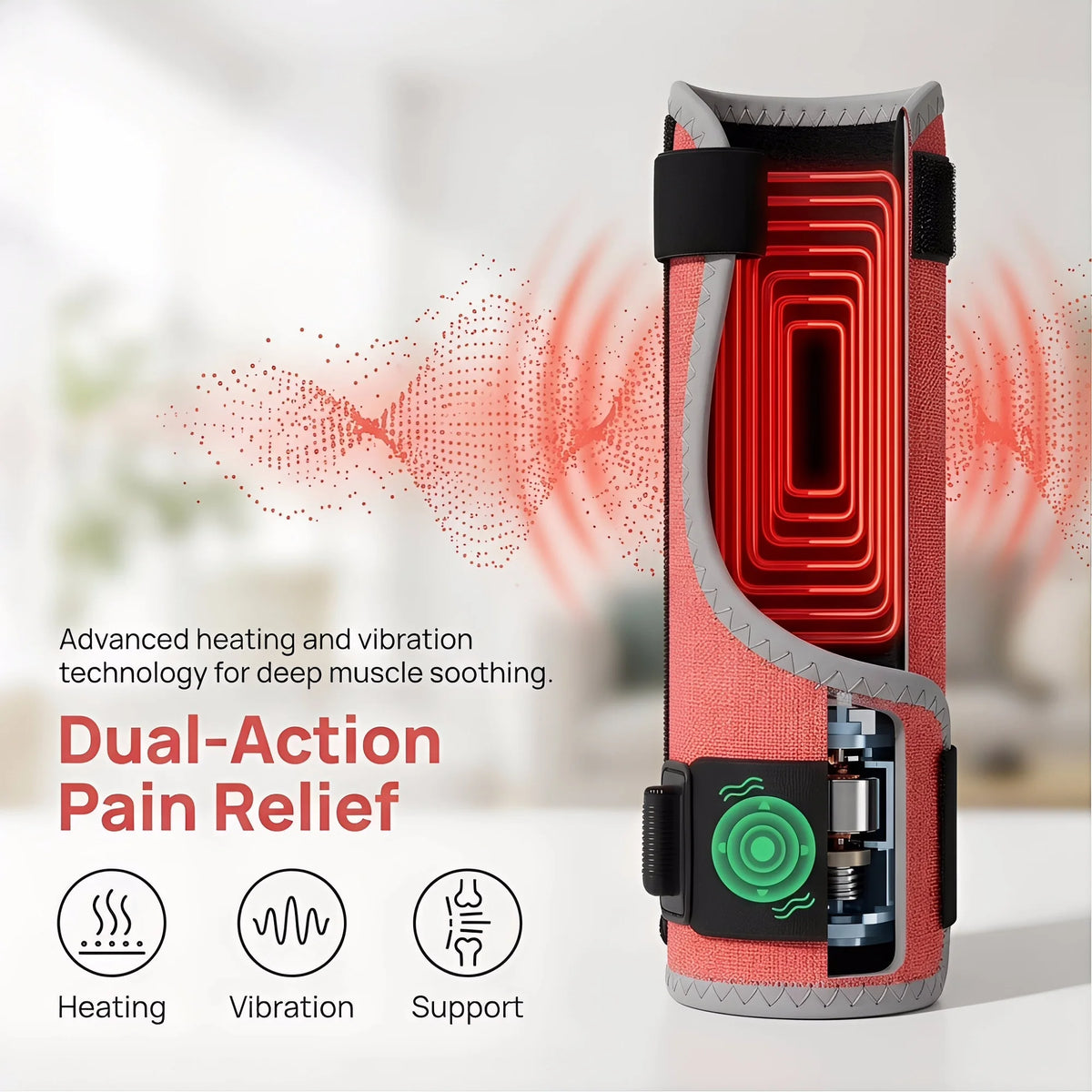 Red Light Heated Wrist & Thumb Support Brace | Vibration, 3 Heat Settings