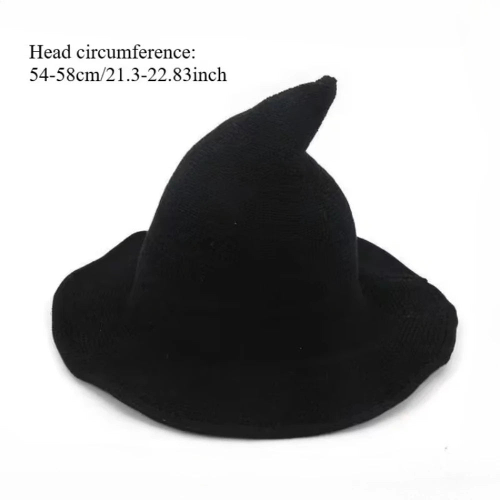 Halloween Witch Hat, Foldable Knitted Women'S Hat, Halloween Party Hat, Magic Hat, Festival Party, Role-Playing, Decoration