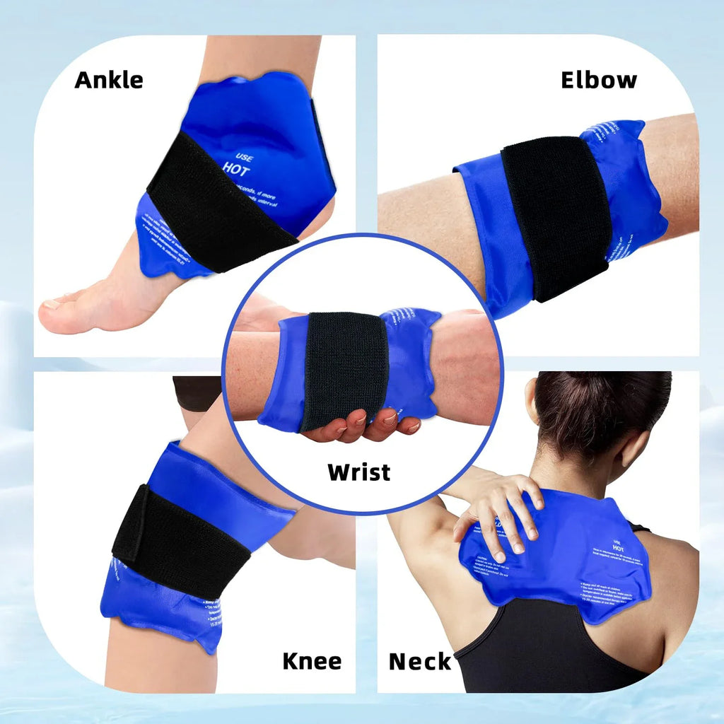 Ankle Brace Hot & Cold Ice Pack Wrap | Reusable Gel Compress for Sports Injuries