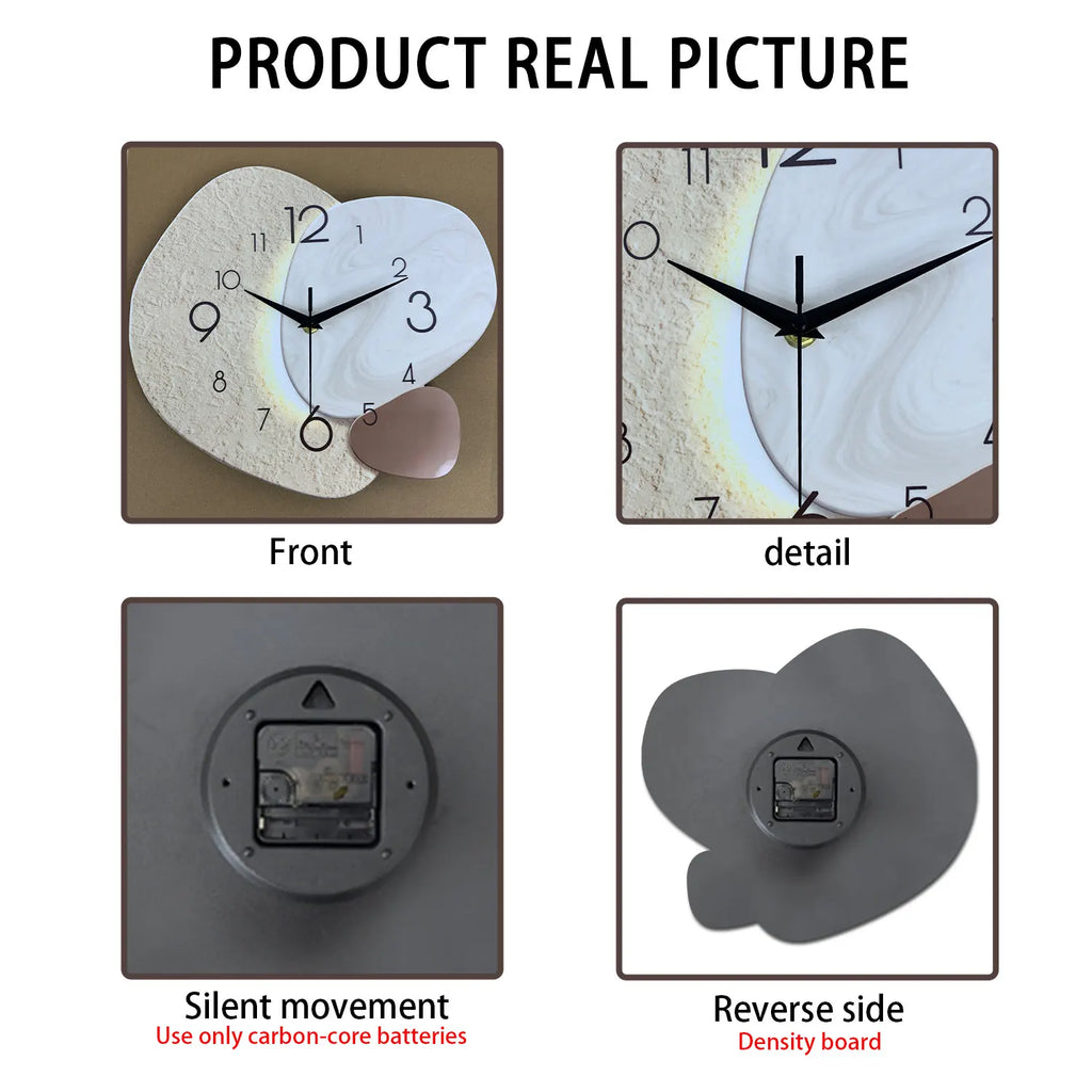 TempoStone | Modern Simple Wall Clock | Silent Quartz Design