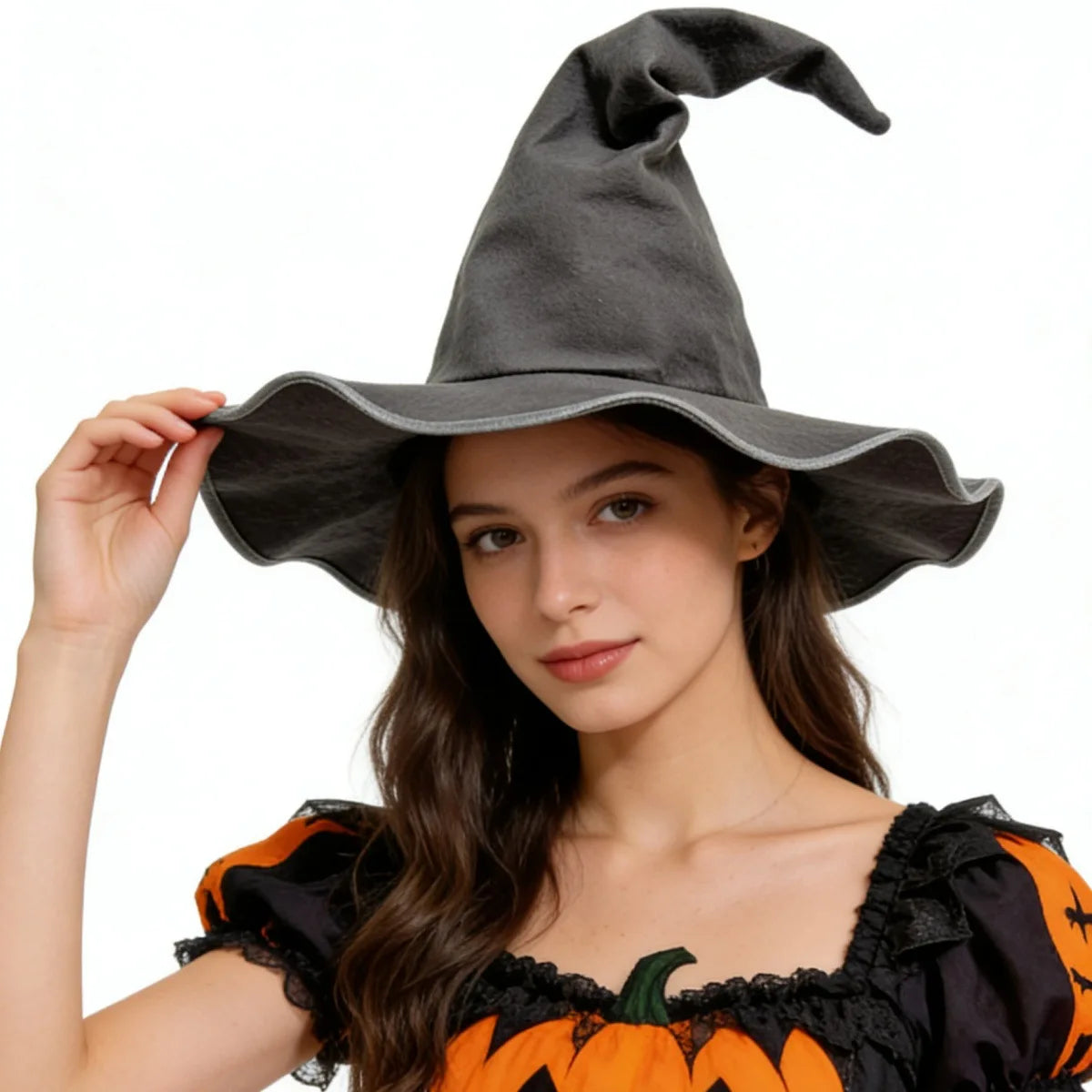 2026 Halloween Wizard Hat for Adult, Black Twisted Witch Hat, Halloween Party Props Costume Cosplay Accessory