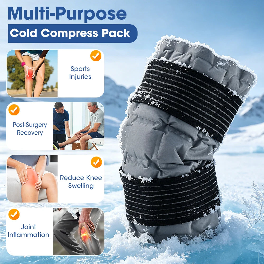 Reusable Big Hot & Cold Ice Pack Wrap | Self-Absorbing Gel for Knee, Leg, Arm & Joint Relief