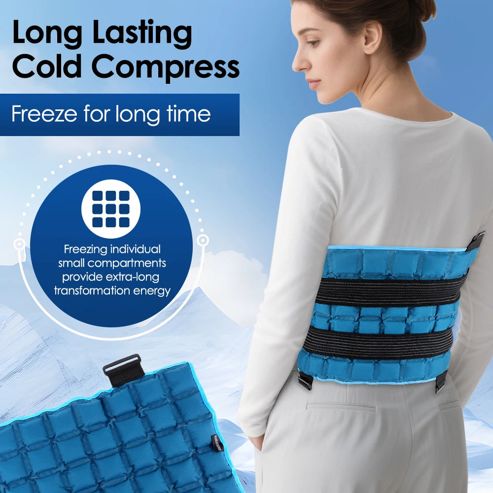 Compress wrap soaked in water, showing the segmented pad structure