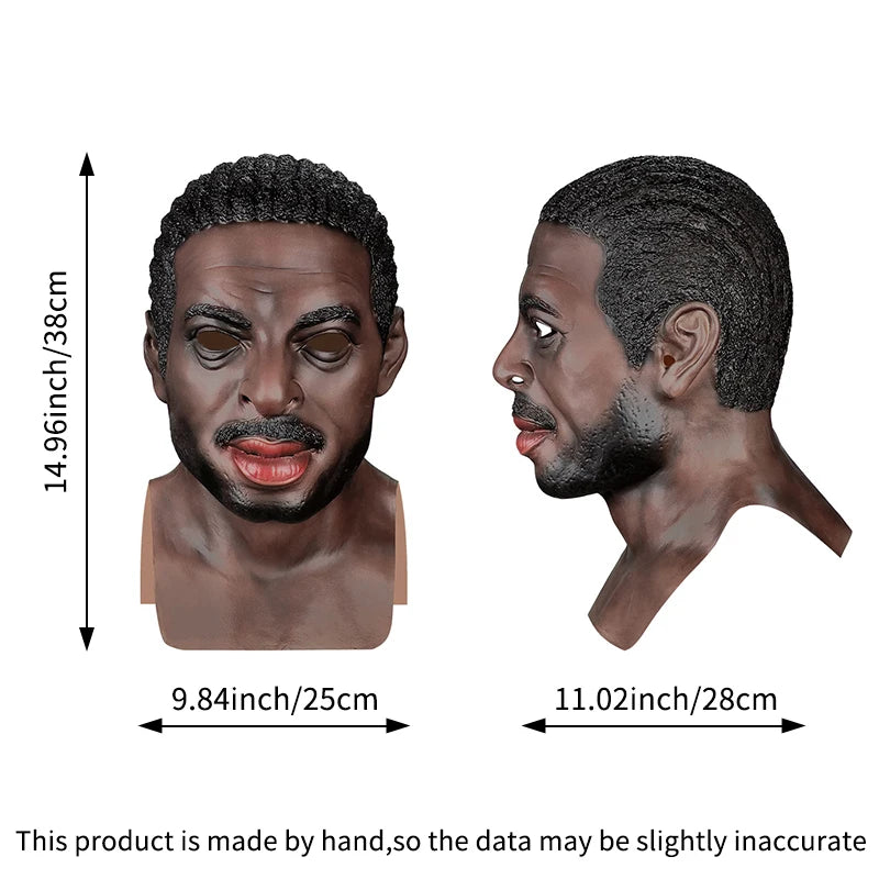Popular Black Mask, Natural Latex Material, Funny Trick, Natural Latex Material, Detailed Craftsmanship, Movie Texture
