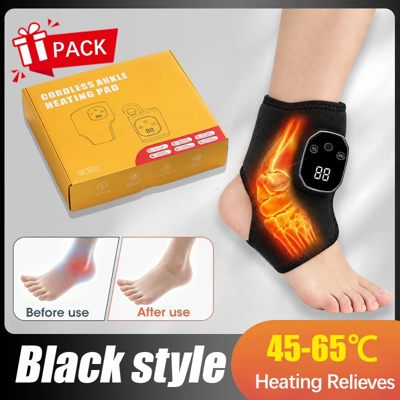 Ankle Brace with Heat & Vibration | Cordless Massager Wrap for Ankle, Foot & Wrist