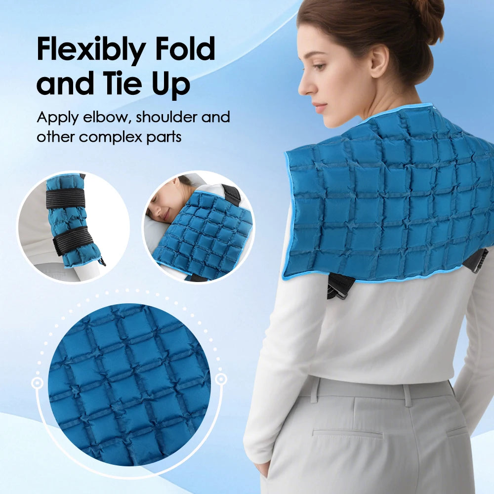 Wrap applied to the knee, bending with the joint