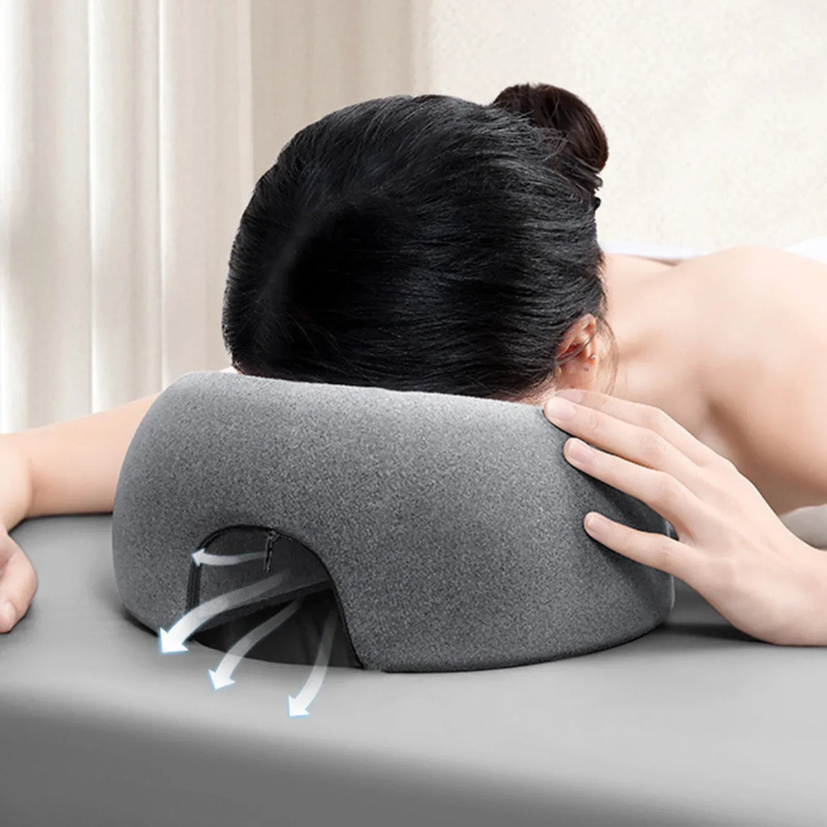 Face Down Pillow | Memory Foam Desk Nap & Massage Headrest for Home & Salon