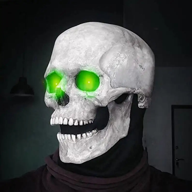 Halloween Mask Latex Mask Skull Mask Horror Decoration Full Head Skull Mask Helmet Movable Jaw Masque Gifts Party Costume Mask