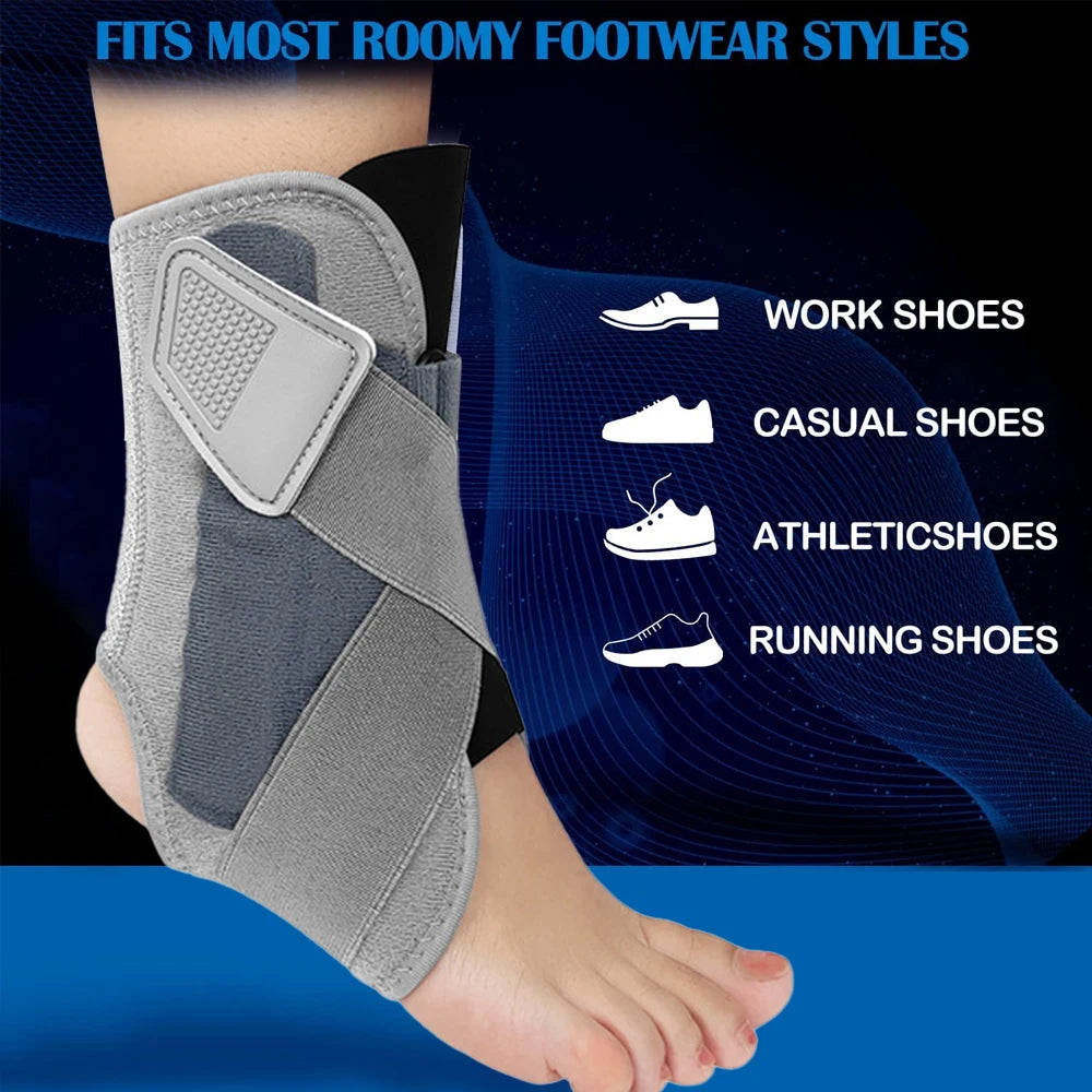 Ankle Brace with Aluminum Splints | X-Strap Stabilizer Support for Men & Women