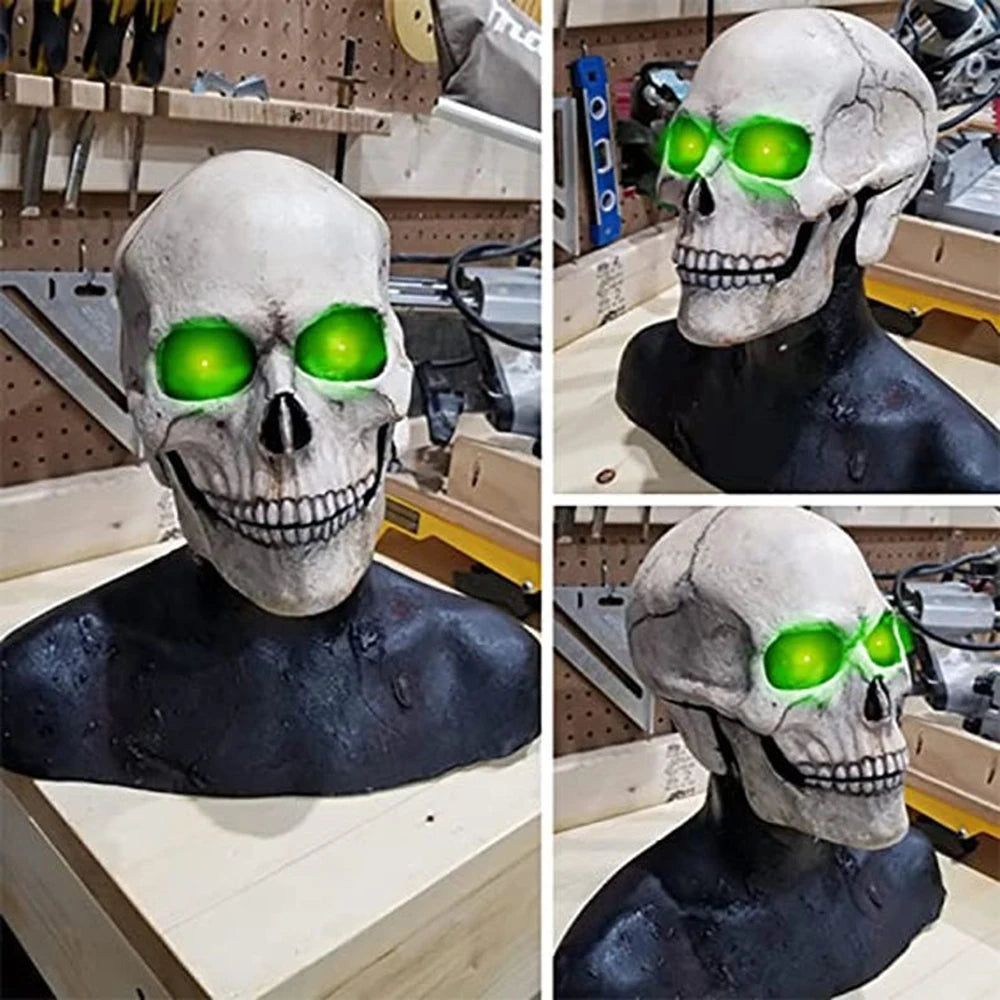 Halloween Mask Latex Mask Skull Mask Horror Decoration Full Head Skull Mask Helmet Movable Jaw Masque Gifts Party Costume Mask