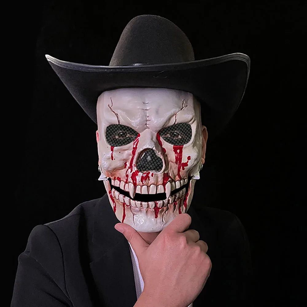 Halloween Mask Latex Mask Skull Mask Horror Decoration Full Head Skull Mask Helmet Movable Jaw Masque Gifts Party Costume Mask