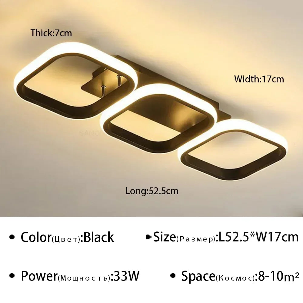 Modern Multi-Ring LED Ceiling Light | Dimmable Flush Mount for Hallway, Bedroom & Living Room
