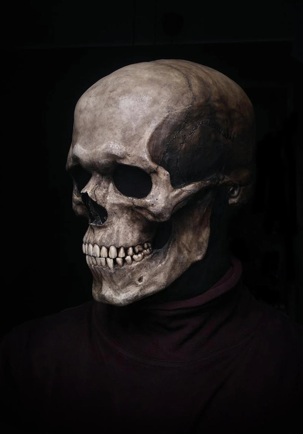 Halloween Mask Latex Mask Skull Mask Horror Decoration Full Head Skull Mask Helmet Movable Jaw Masque Gifts Party Costume Mask