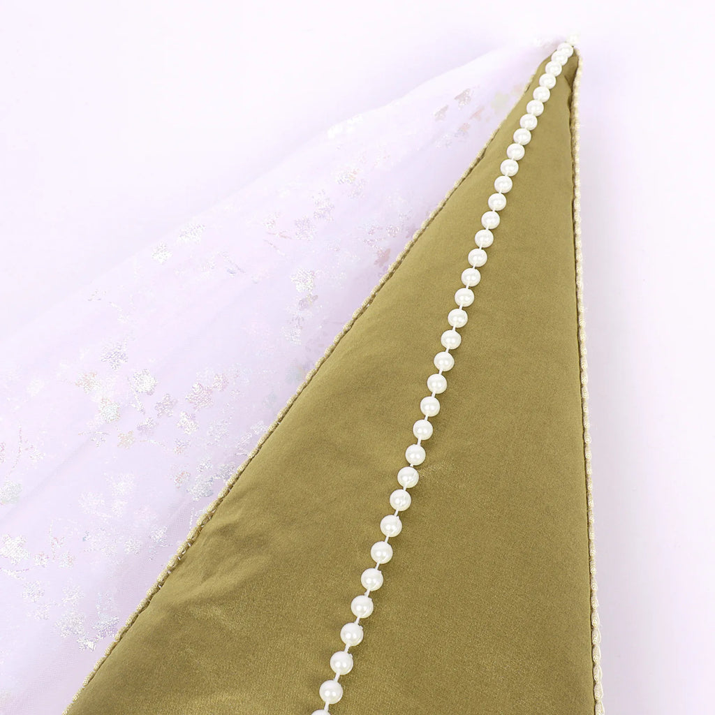 Vintage Gothic Pointed Witch Hat With Long Flowing White Chiffon Medieval Wizard Headwear Halloween Cosplay Costume Accessory